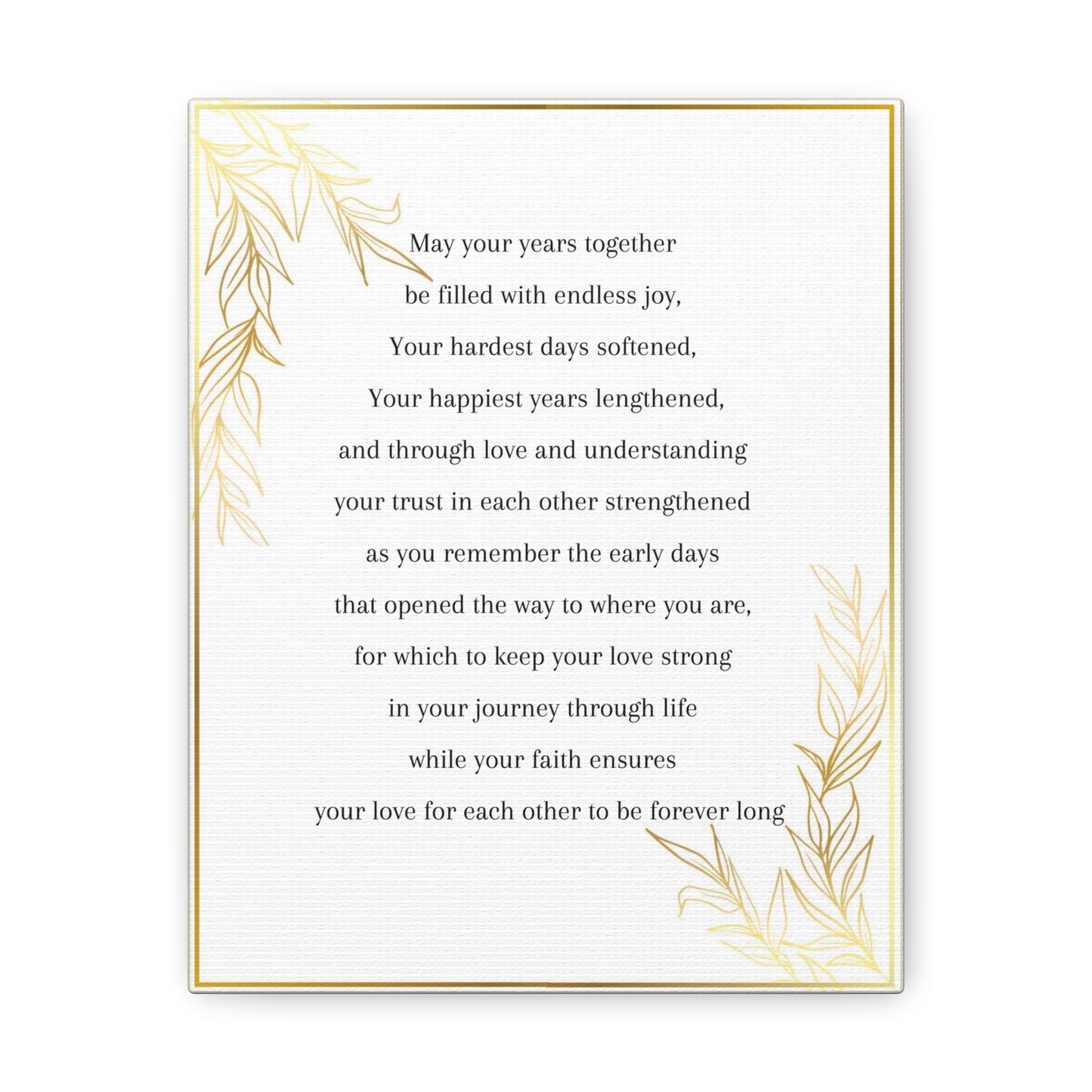 Newlywed Poem: Canvas Gallery Wraps