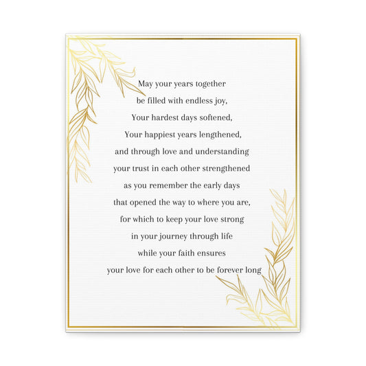 Newlywed Poem: Canvas Gallery Wraps