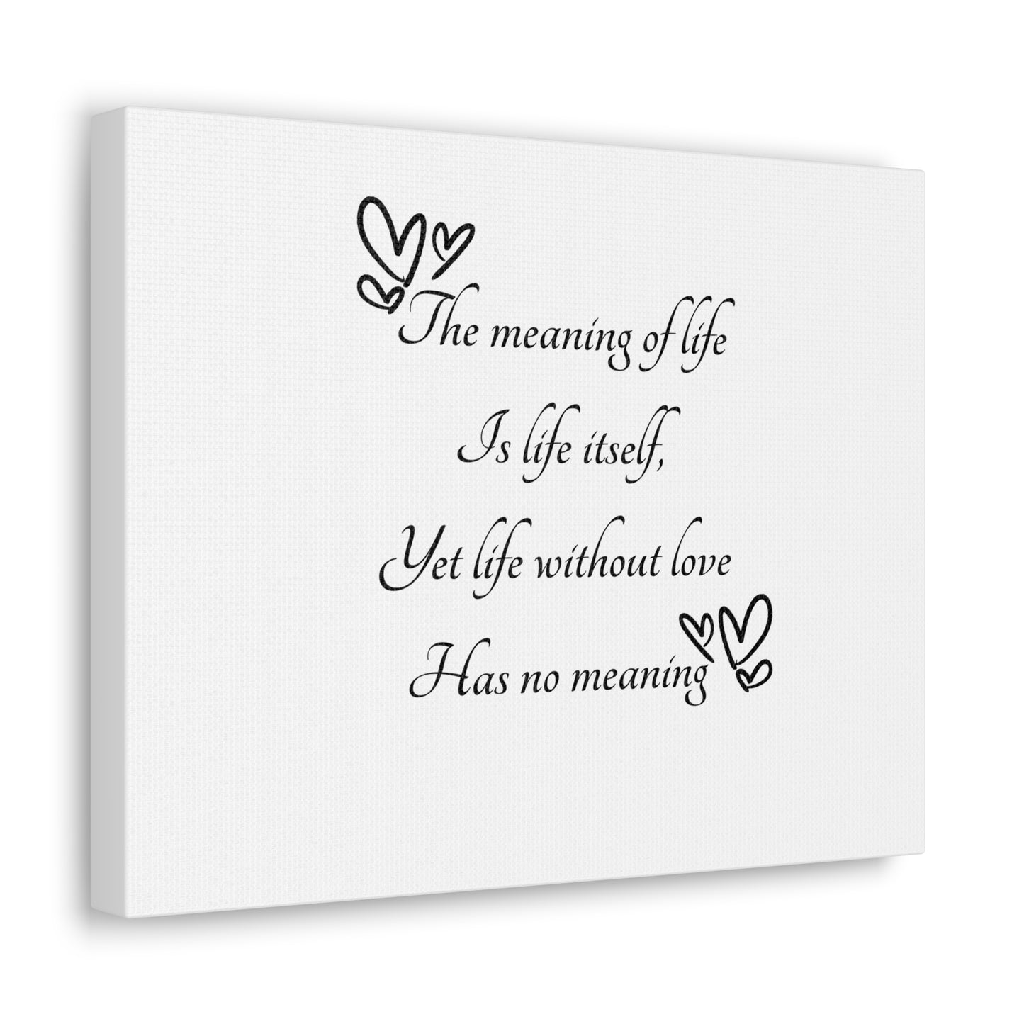 The Meaning of Life Poem: Canvas Gallery Wraps