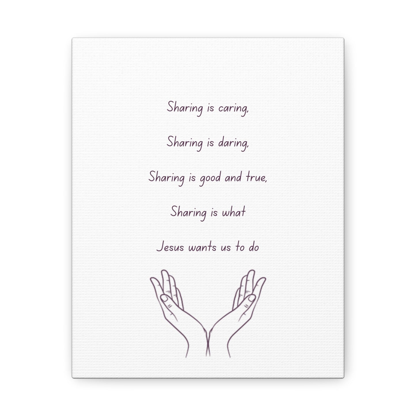 Sharing is Caring Poem: Canvas Gallery Wraps