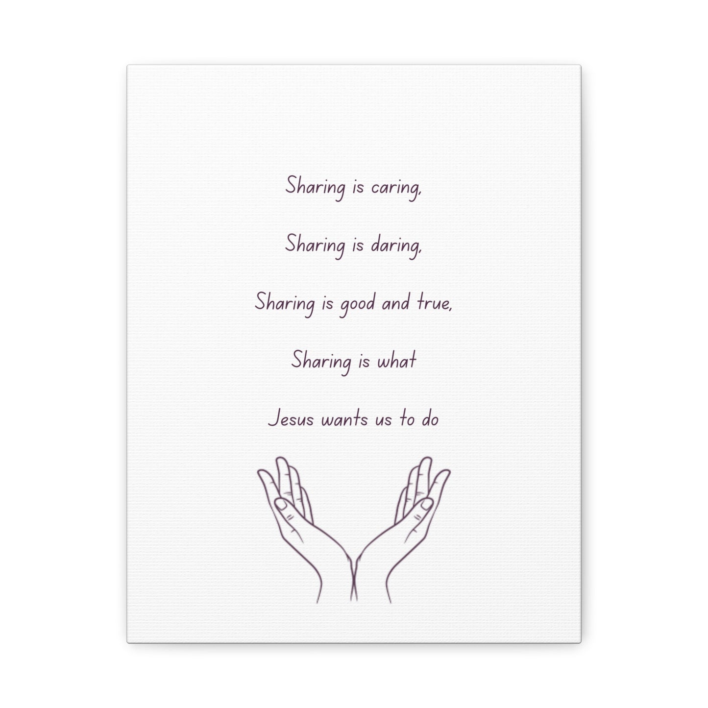 Sharing is Caring Poem: Canvas Gallery Wraps