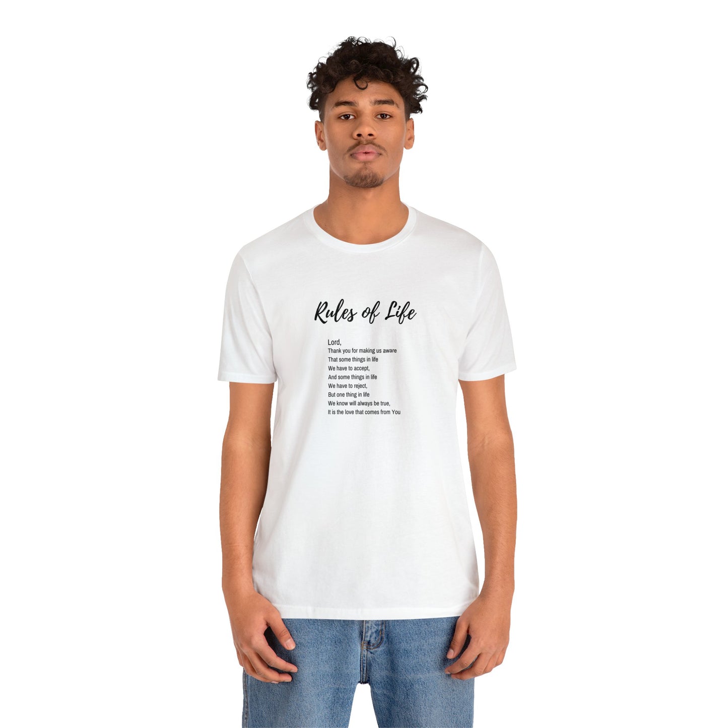 Rules of Life Poem (black and white): Unisex Jersey Short Sleeve Tee