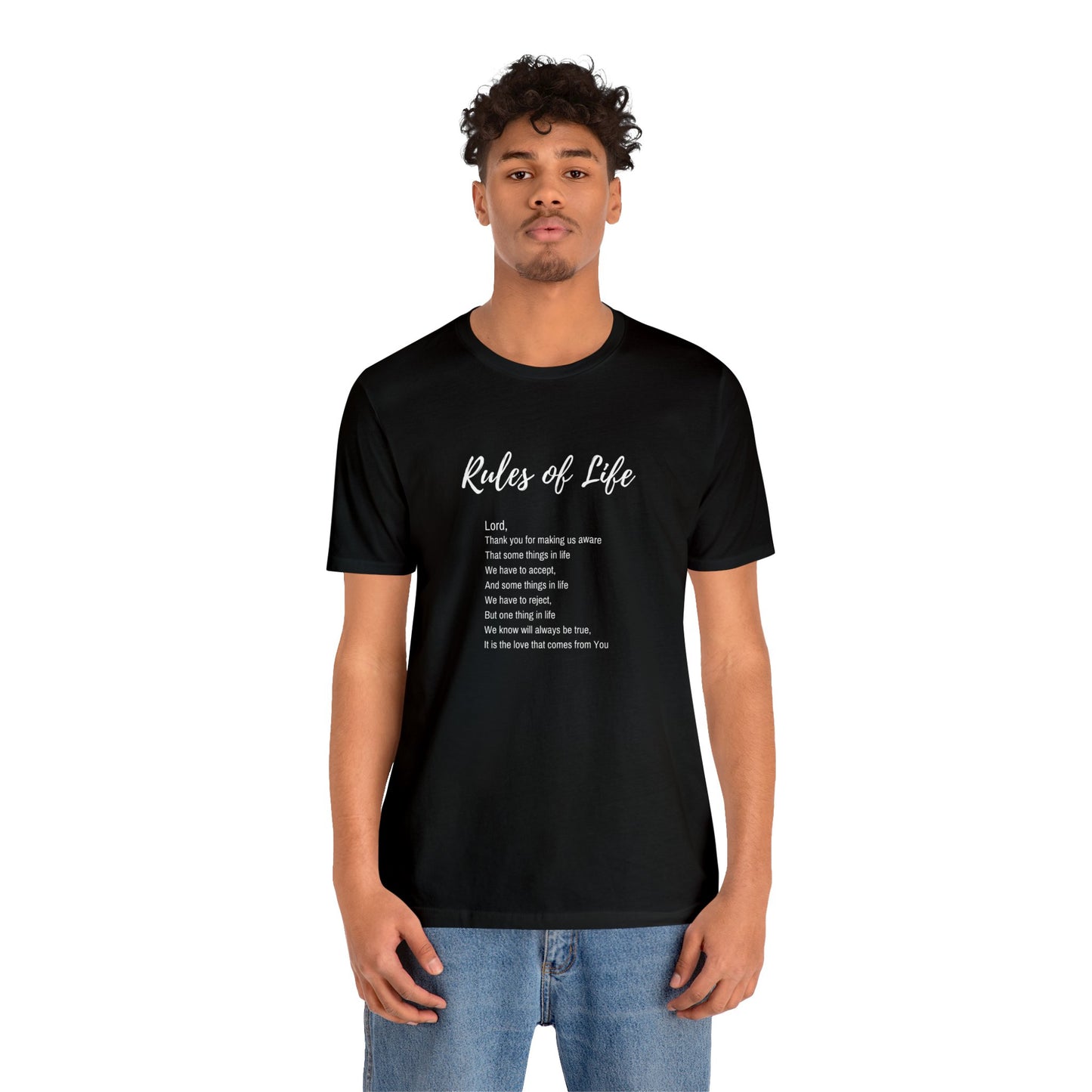 Rules of Life Poem (black and white): Unisex Jersey Short Sleeve Tee