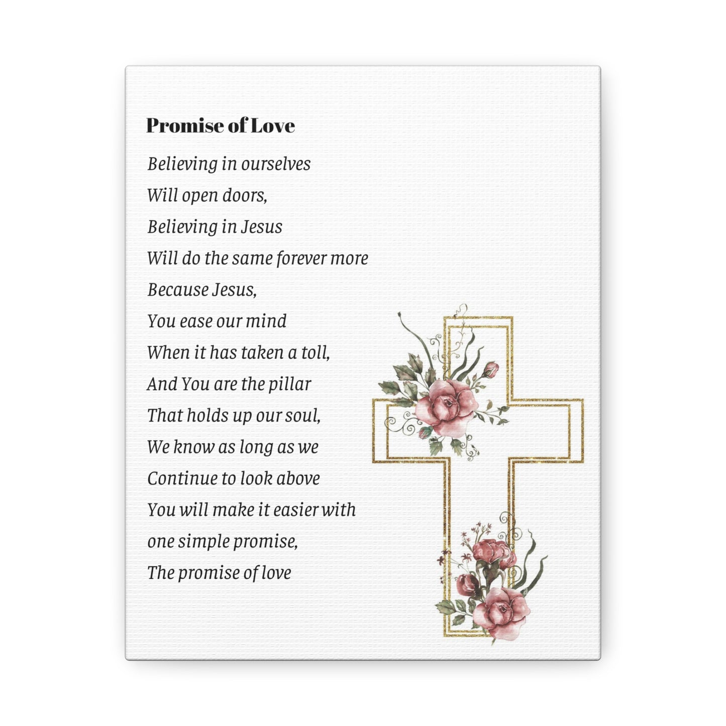 Promise of Love Poem: Canvas Gallery Wraps