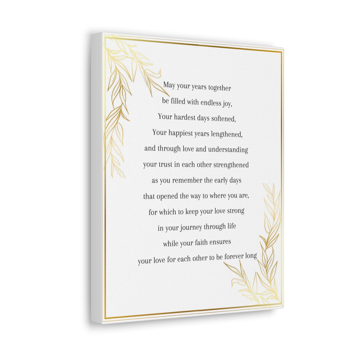 Newlywed Poem: Canvas Gallery Wraps