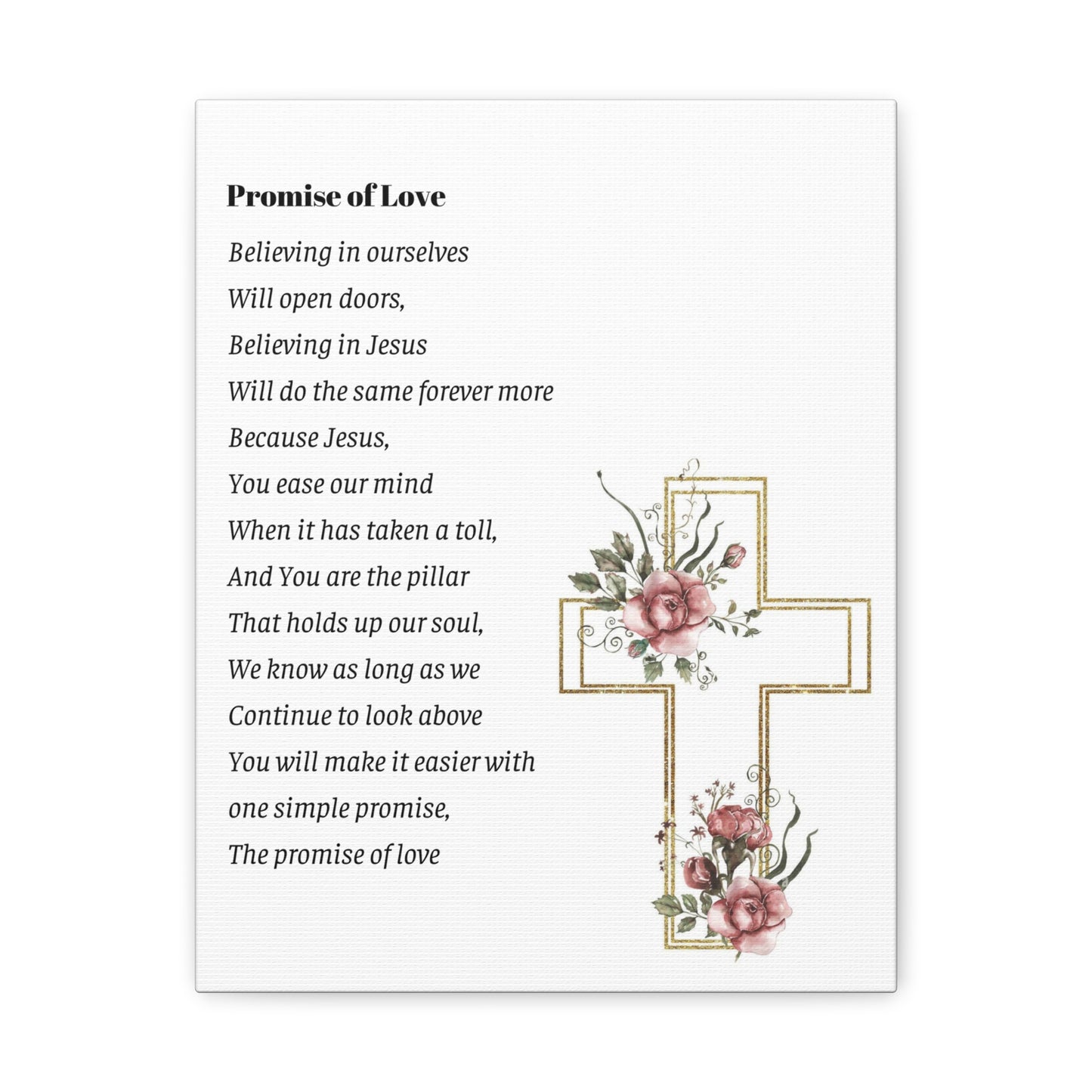 Promise of Love Poem: Canvas Gallery Wraps