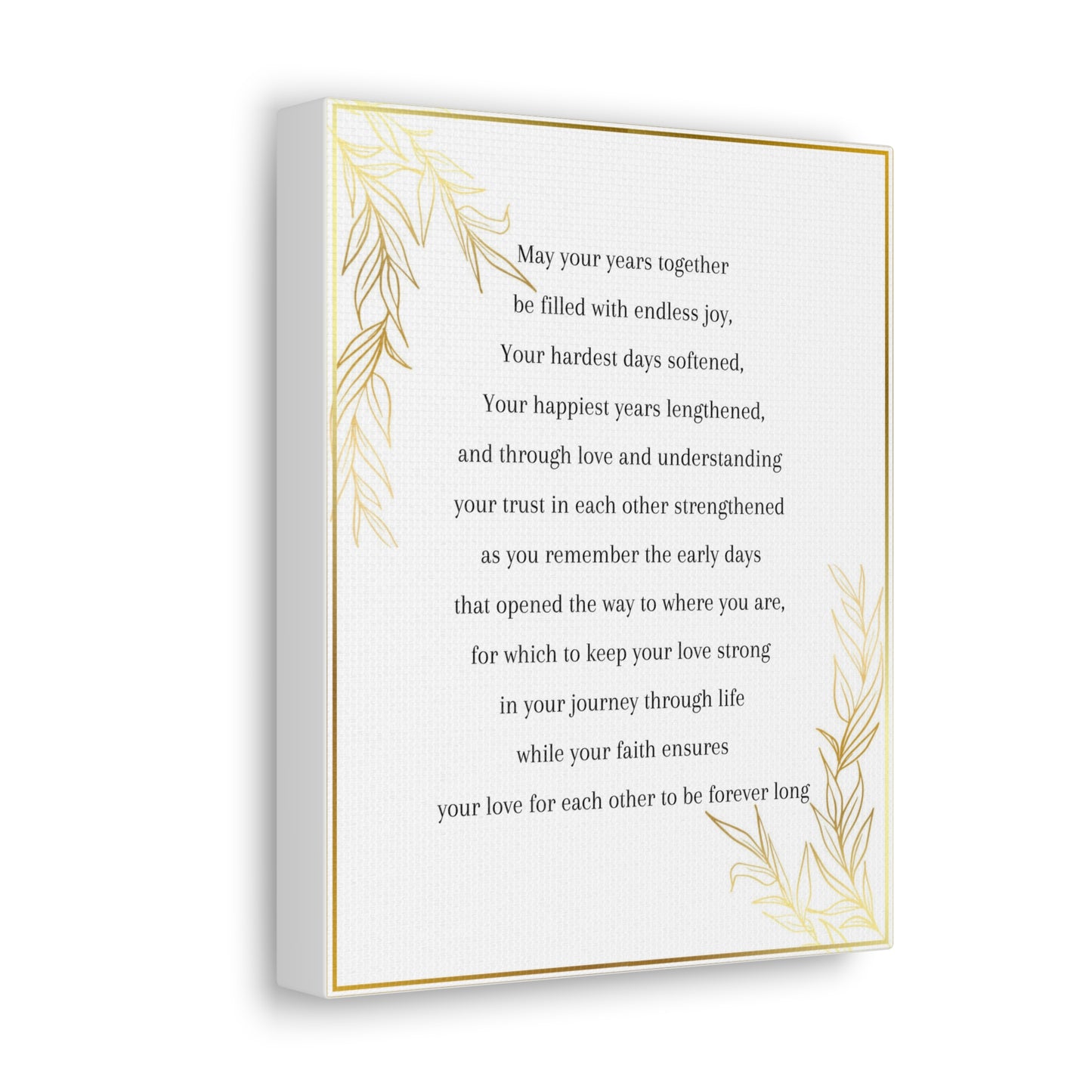 Newlywed Poem: Canvas Gallery Wraps