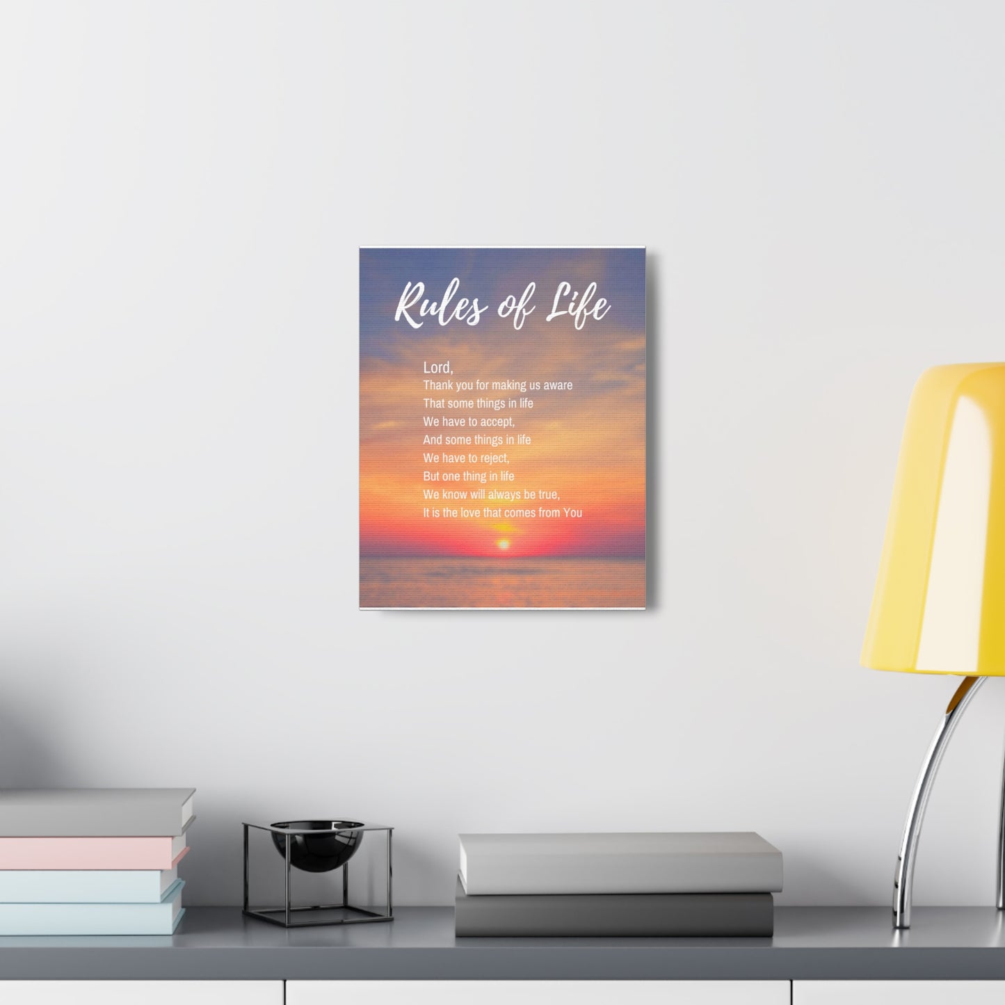 Rules of Life Poem: Canvas Gallery Wraps