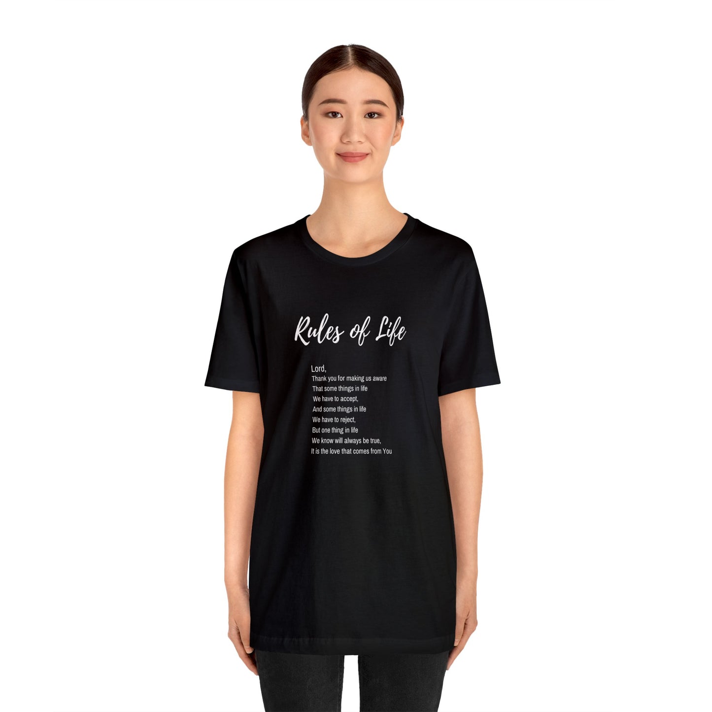 Rules of Life Poem (black and white): Unisex Jersey Short Sleeve Tee